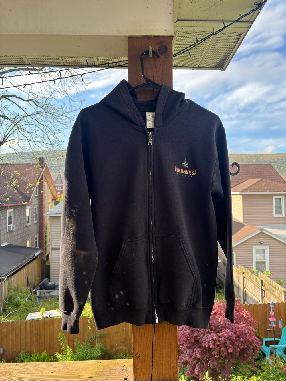 Vintage Pennhurst Gildan Black Heavy Blend Full-Zip Hoodie with Metal Zipper